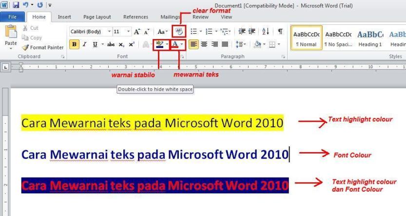 Cara Mewarnai Teks Pada Microsoft Word 2010 Belajar Office